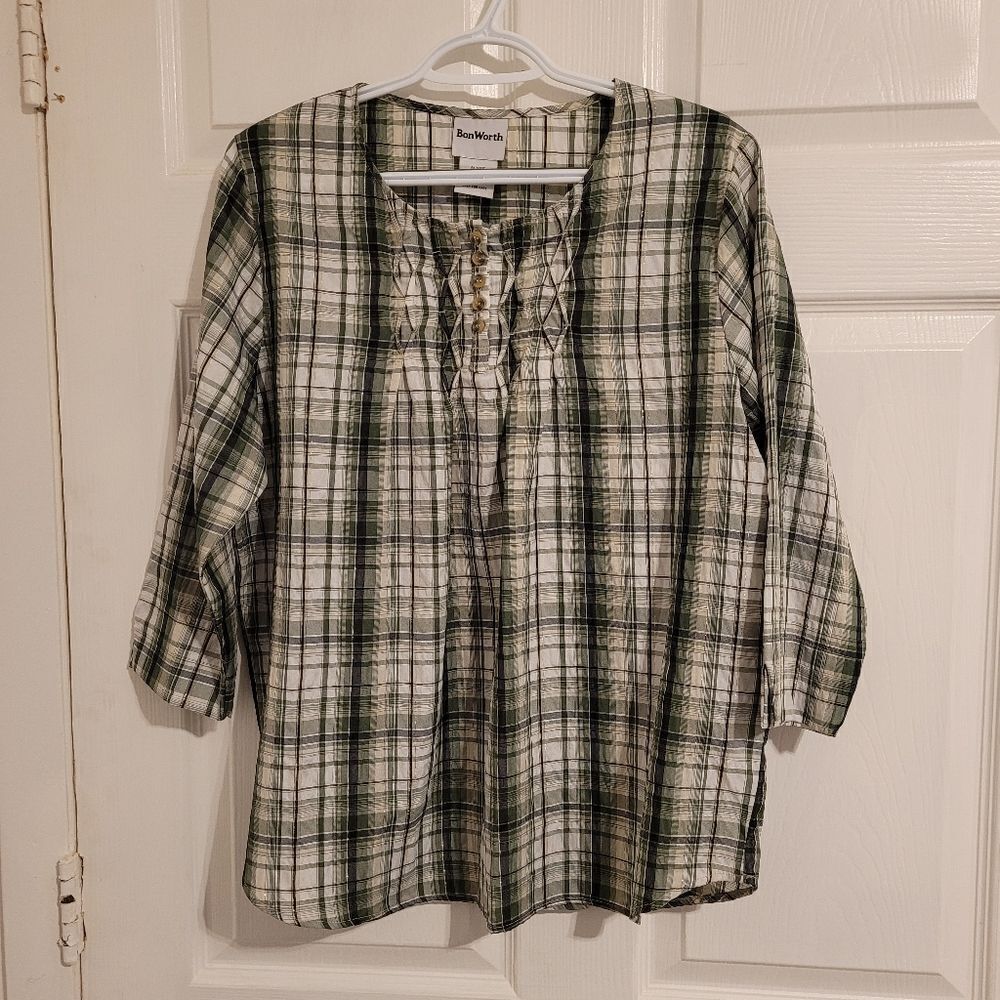 BonWorth woman's plaid top